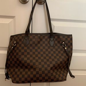 Brown checkered purse